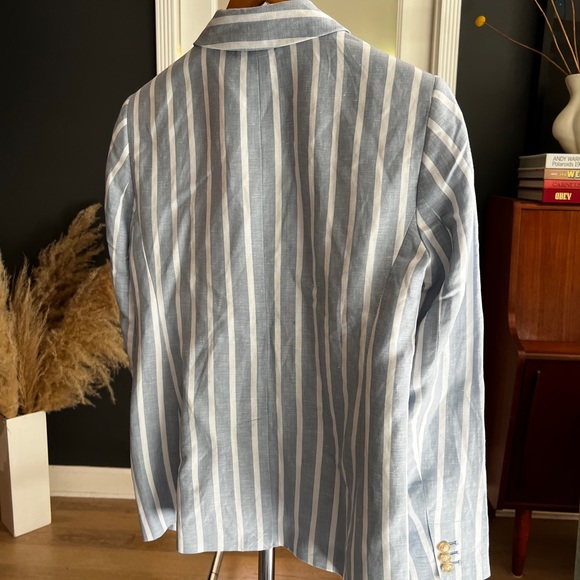 LOFT blue & white blazer - Picture 3 of 4